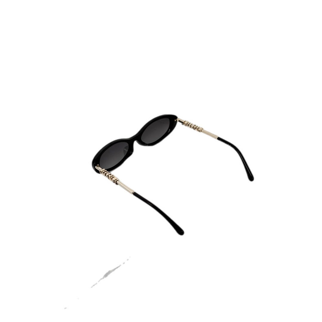 Chanel Black Oval Sunglasses