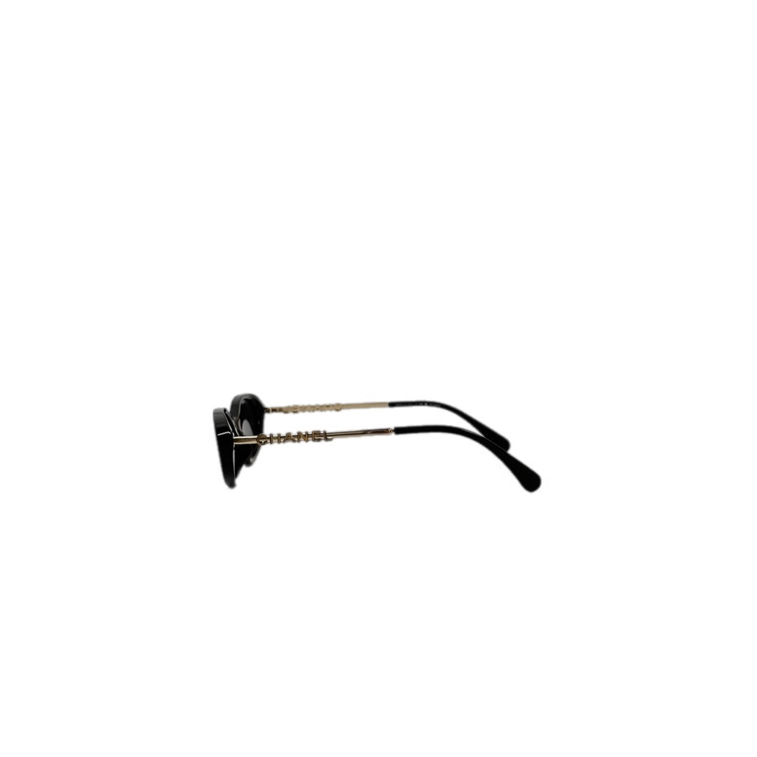 Chanel Black Oval Sunglasses