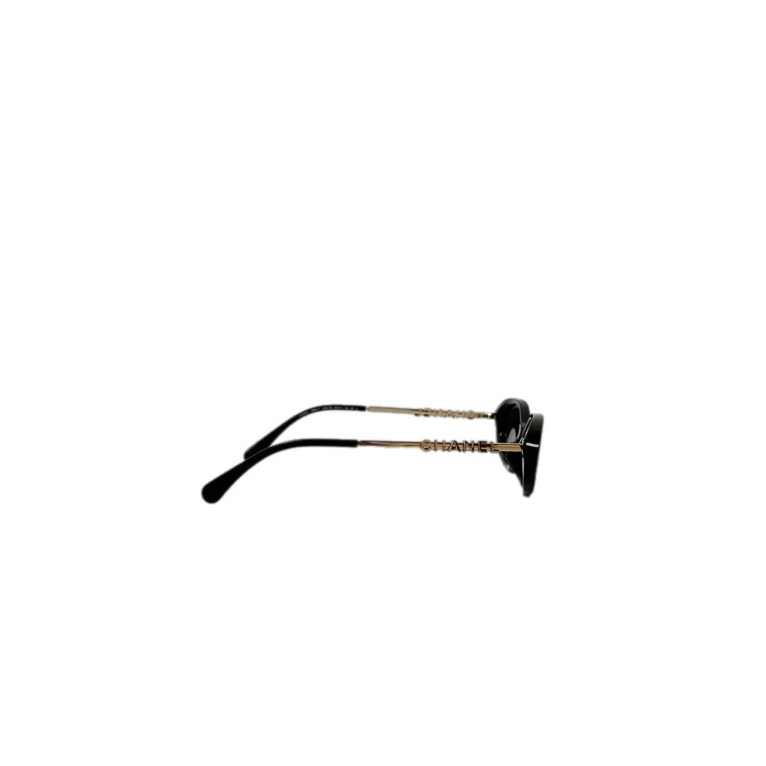 Chanel Black Oval Sunglasses