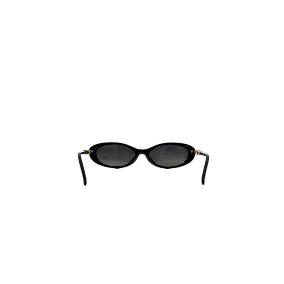 Chanel Black Oval Sunglasses