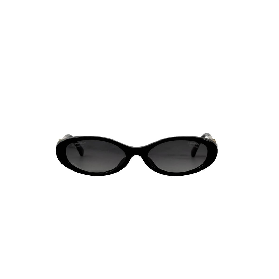 Chanel Black Oval Sunglasses