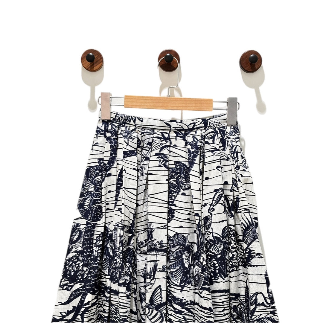 Dior Blue and White Flower Printed Skirts #34