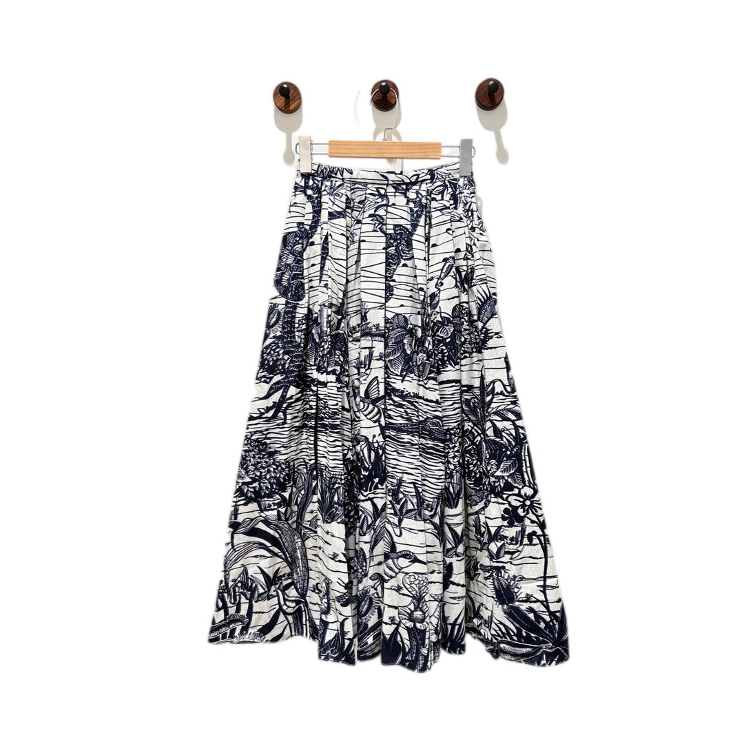 Dior Blue and White Flower Printed Skirts #34