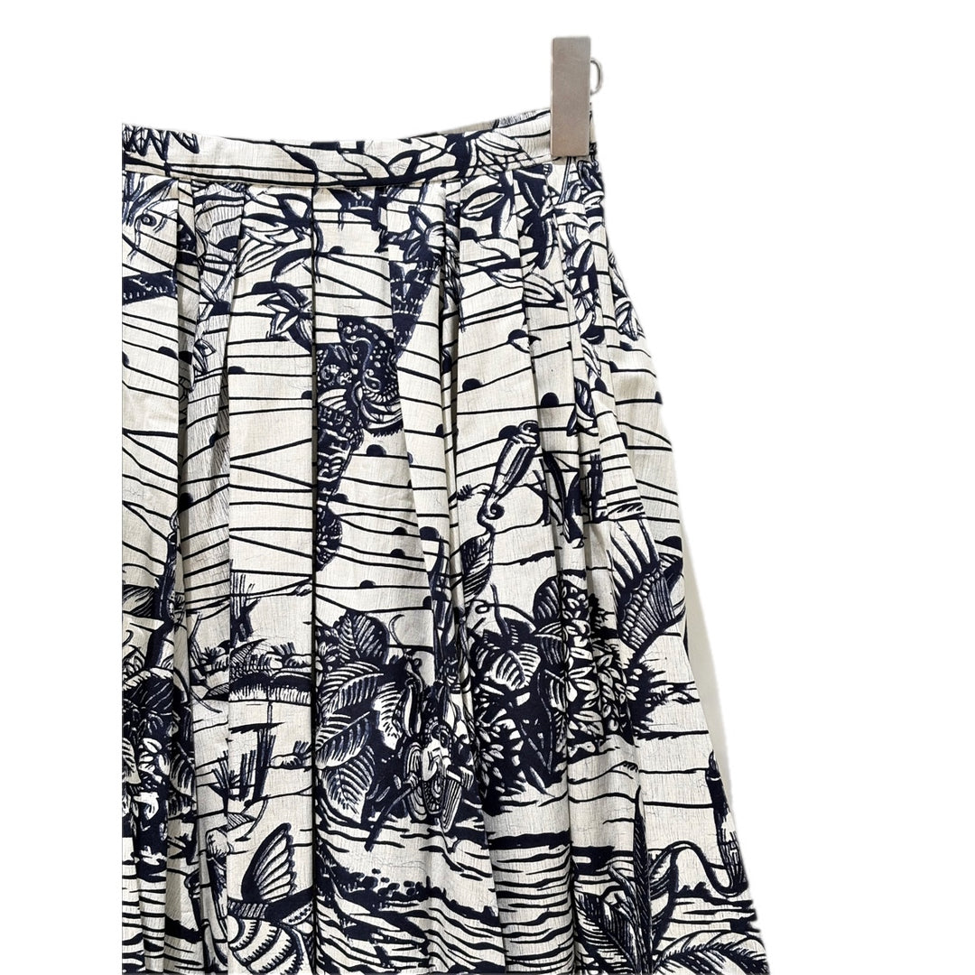Dior Blue and White Flower Printed Skirts #34