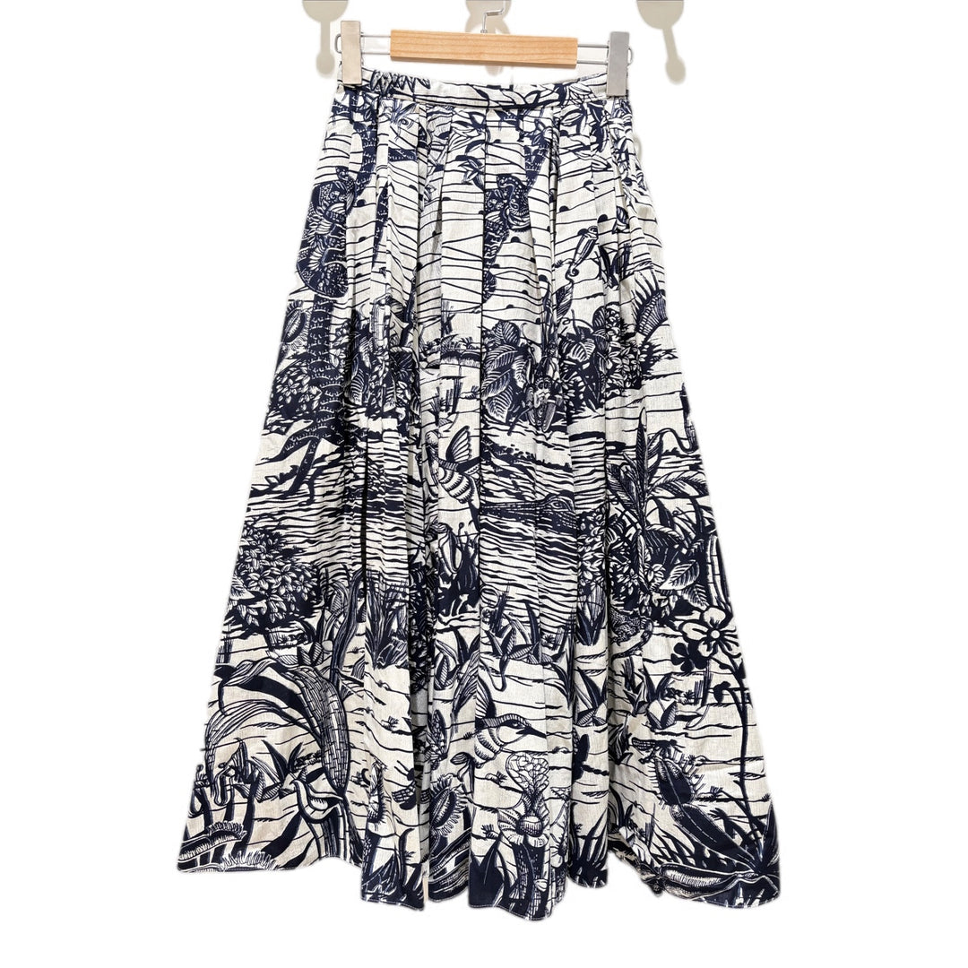 Dior Blue and White Flower Printed Skirts #34