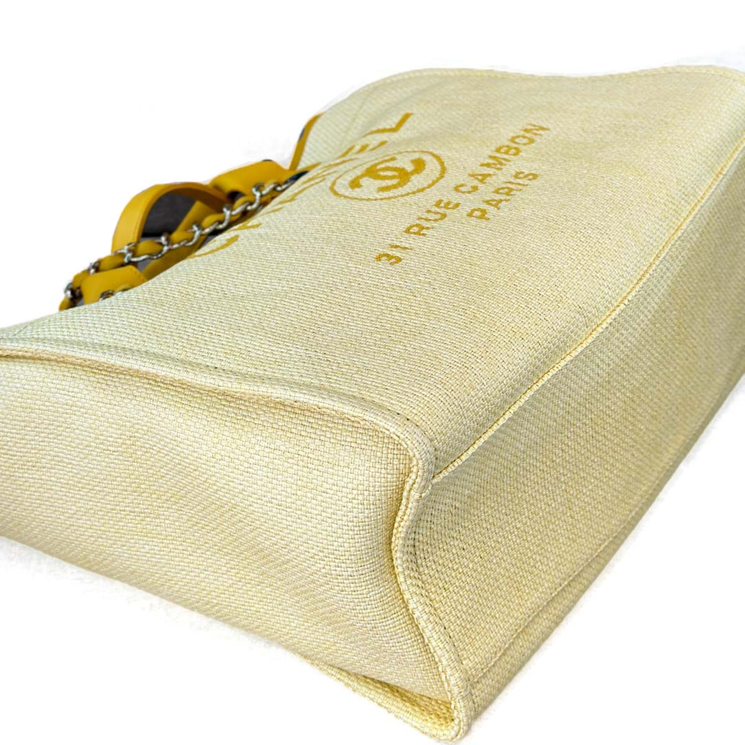 Chanel Yellow Deauville Large Tote Bag