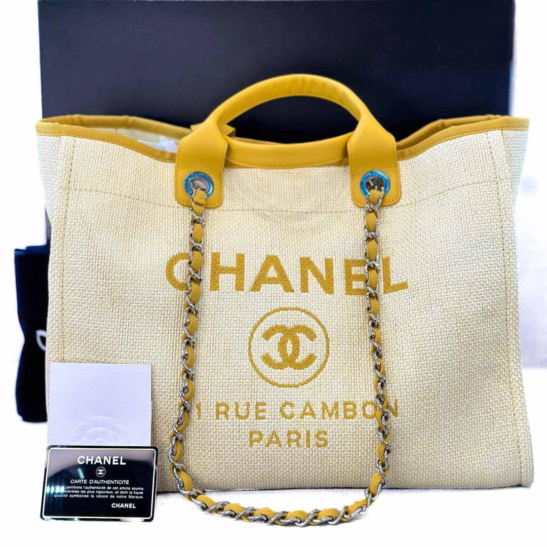 Chanel Yellow Deauville Large Tote Bag