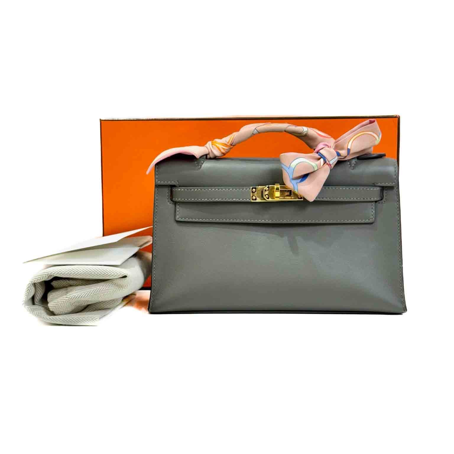 Hermes Kelly Pochette 0L Gris Meyer