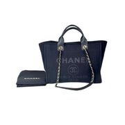 Chanel Tote Deauville Small Dark blue Bag