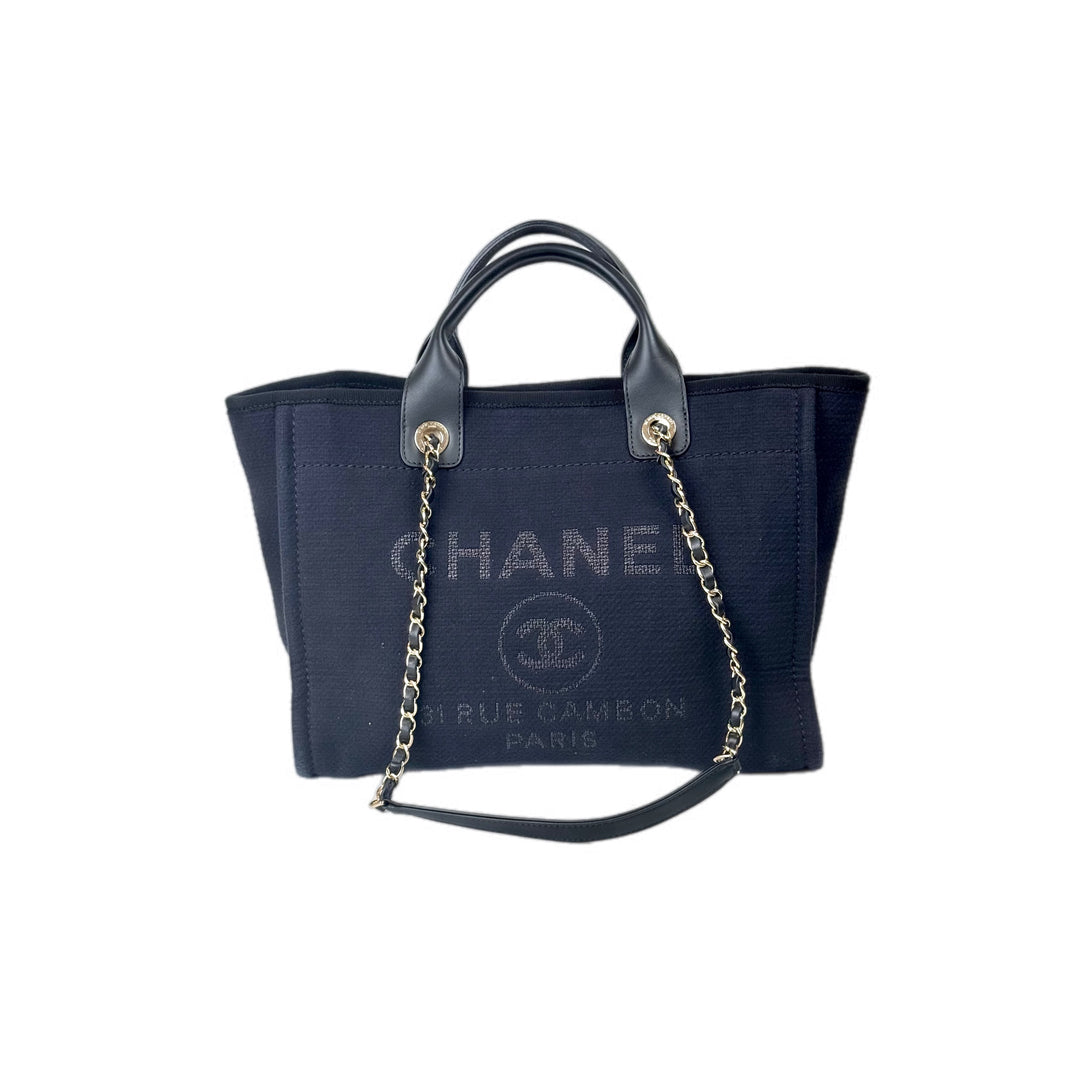 Chanel Tote Deauville Small Dark blue Bag