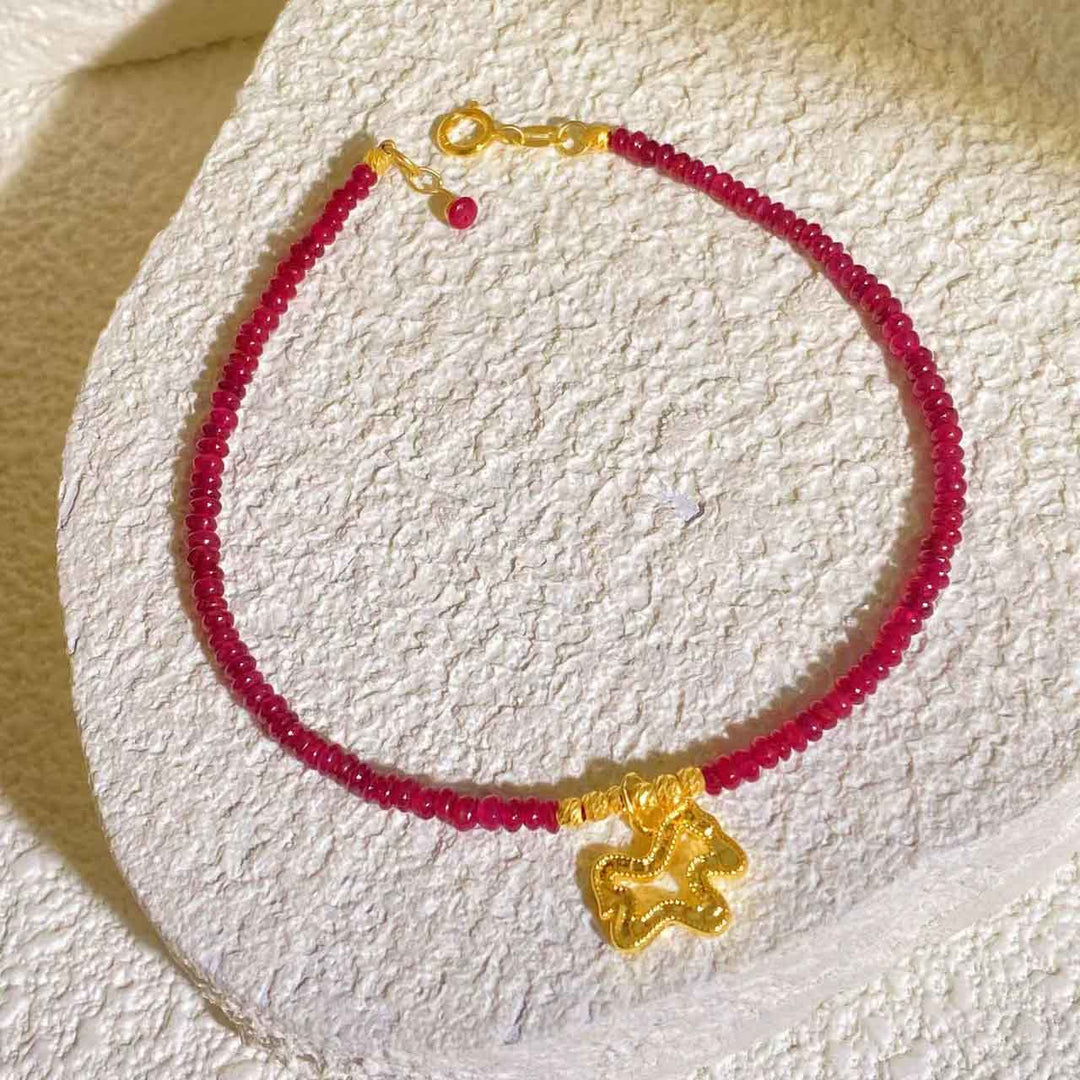 24k 999 +18K Pony Ruby Bracelet