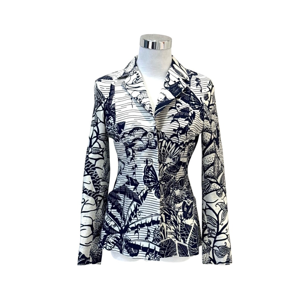 Dior 2020 White/Navy Cruise Botanica Cotton Jacket #34