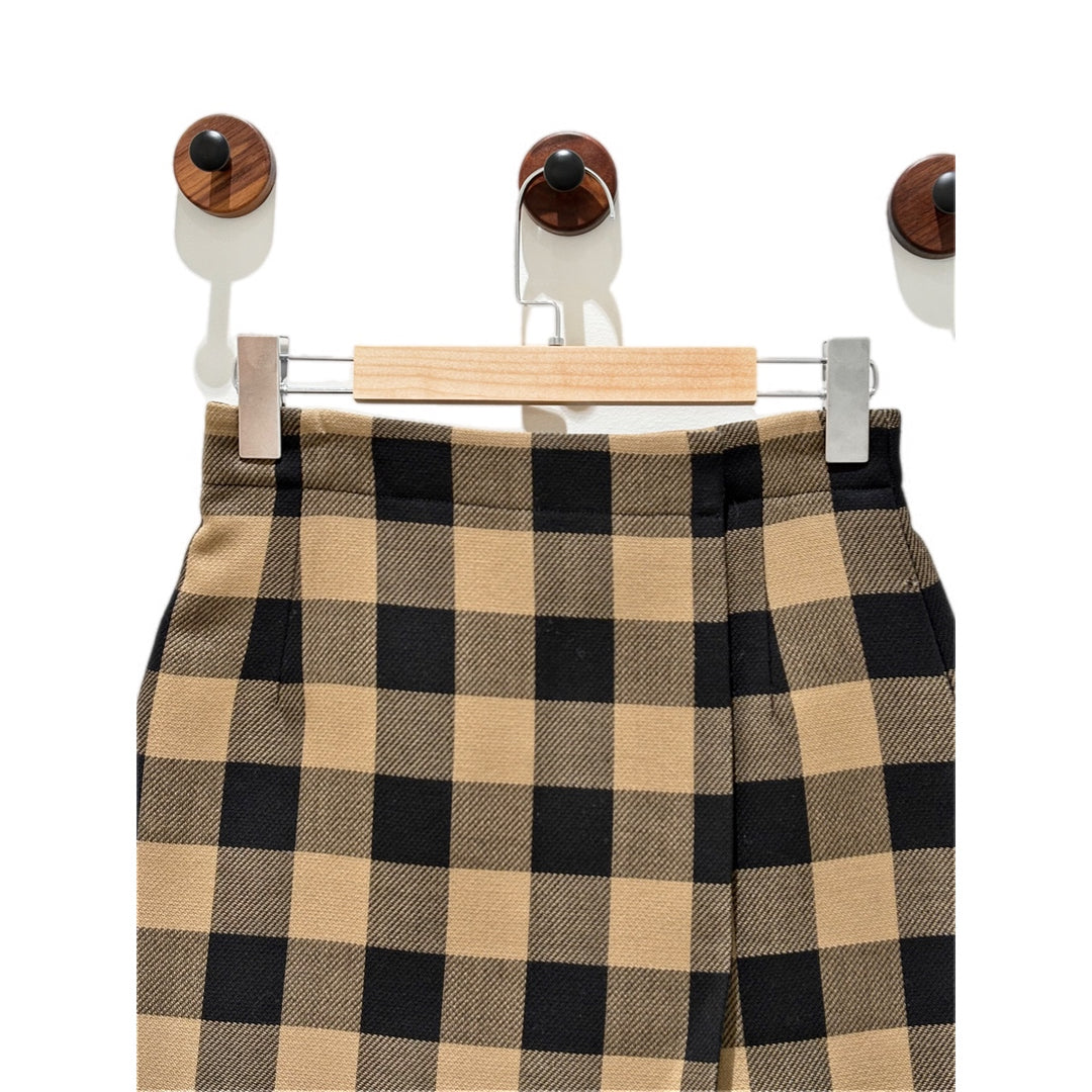 Dior Caramel and Black Wool Wrap skirt #36