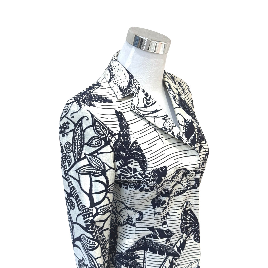 Dior 2020 White/Navy Cruise Botanica Cotton Jacket #34