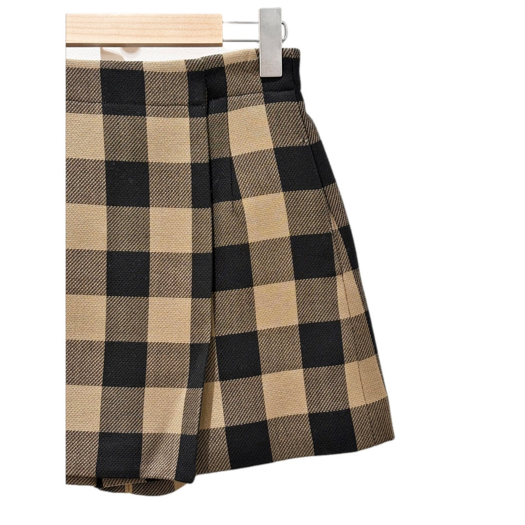 Dior Caramel and Black Wool Wrap skirt #36