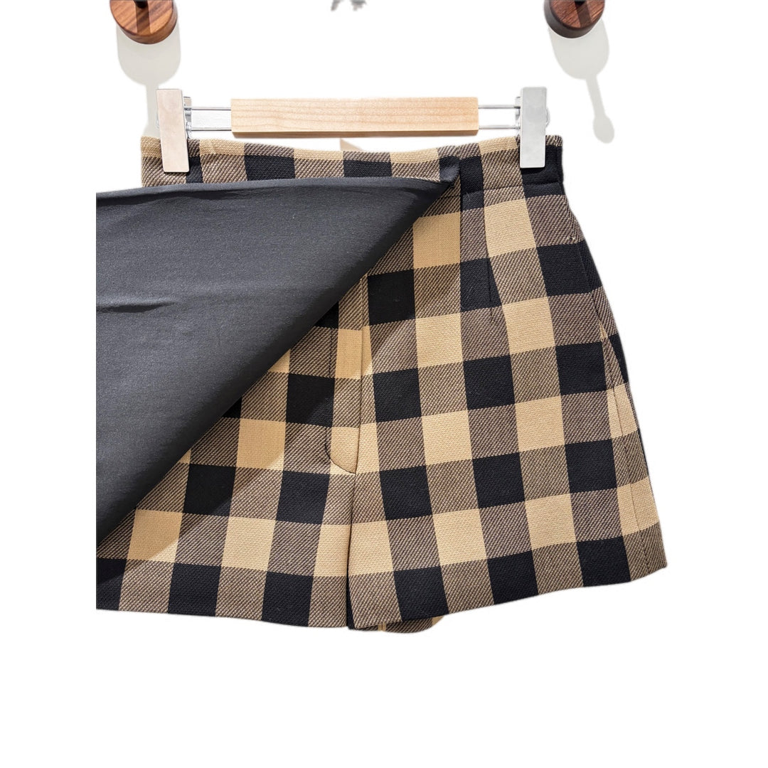 Dior Caramel and Black Wool Wrap skirt #36