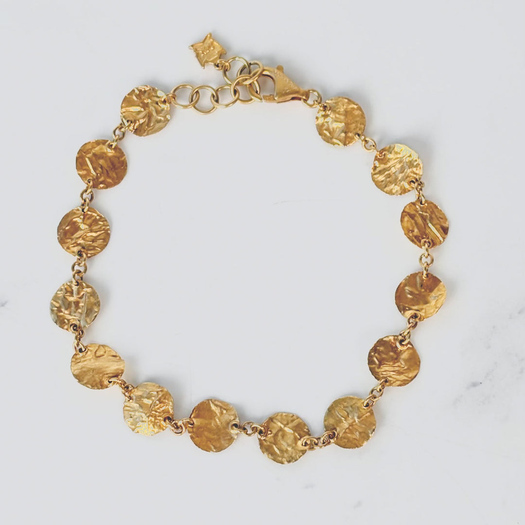 24K+18k Solid Yellow Gold Bracelet Turkish Craft 4.7g