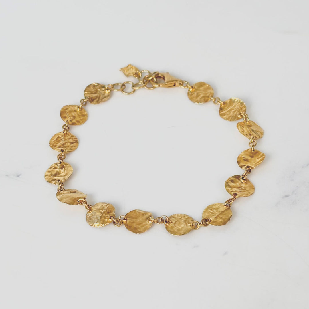 24K+18k Solid Yellow Gold Bracelet Turkish Craft 4.7g