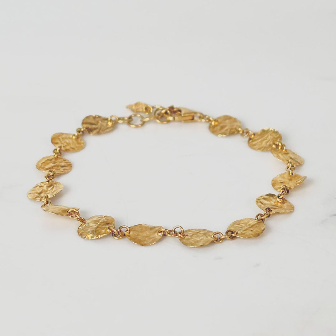 24K+18k Solid Yellow Gold Bracelet Turkish Craft 4.7g