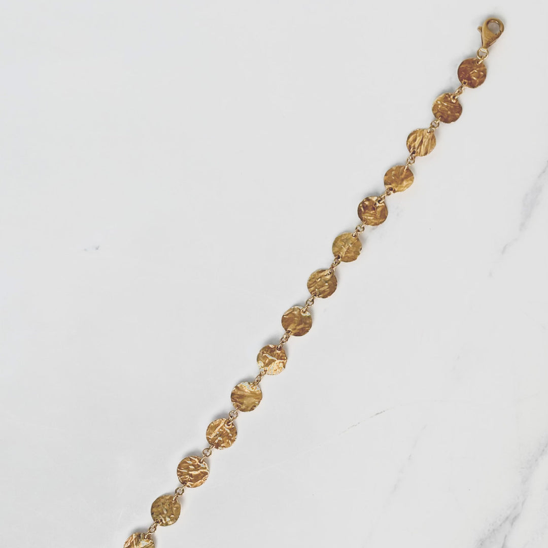 24K+18k Solid Yellow Gold Bracelet Turkish Craft 4.7g