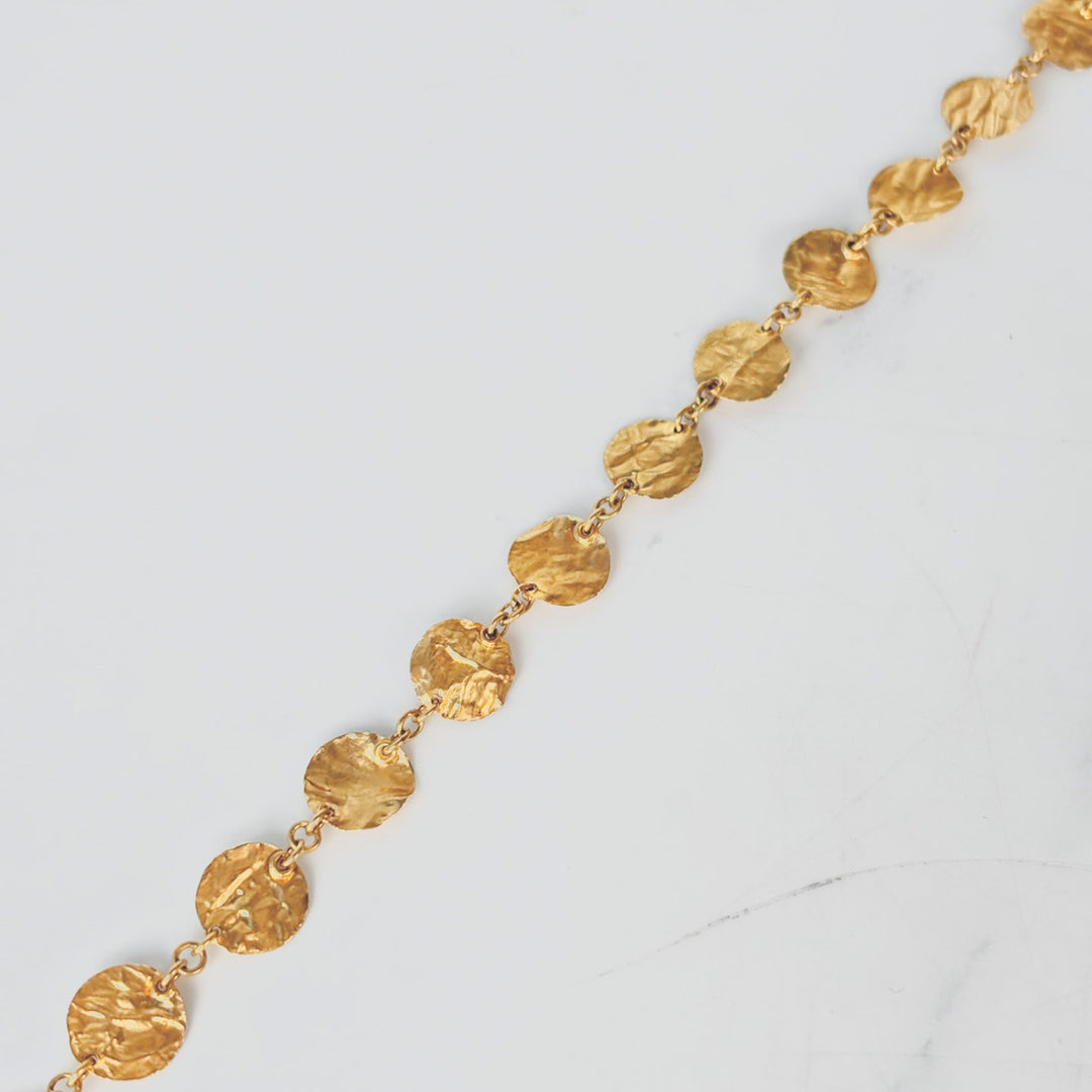 24K+18k Solid Yellow Gold Bracelet Turkish Craft 4.7g