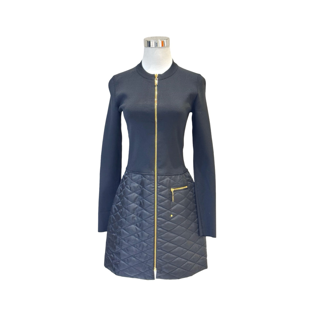 Louis Vuitton Black Zip Quilted Poly Dress #XS