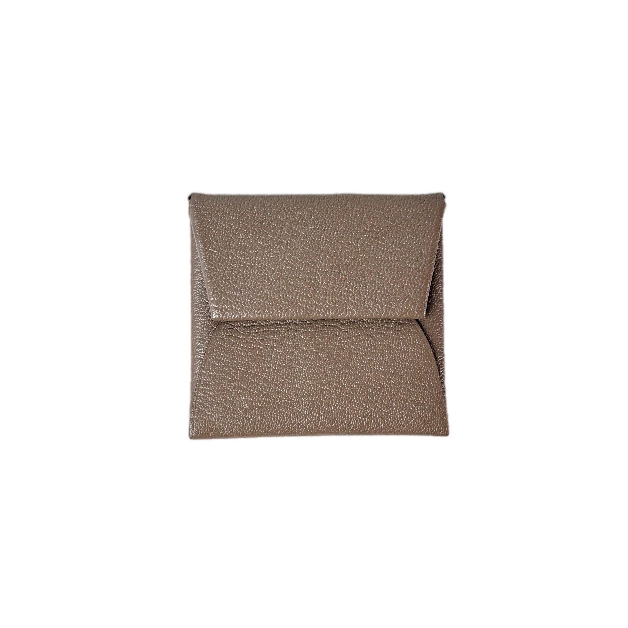 Hermes Etoupe Bastia Coin Purse Goat Skin - Jiaxyk