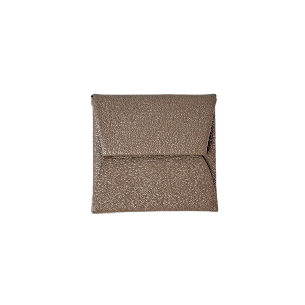 Hermes Etoupe Bastia Coin Purse Goat Skin - Jiaxyk