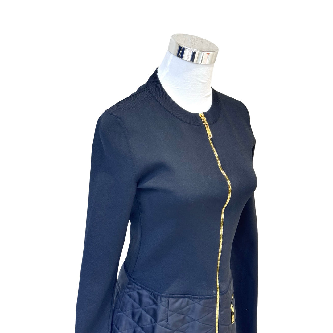 Louis Vuitton Black Zip Quilted Poly Dress #XS