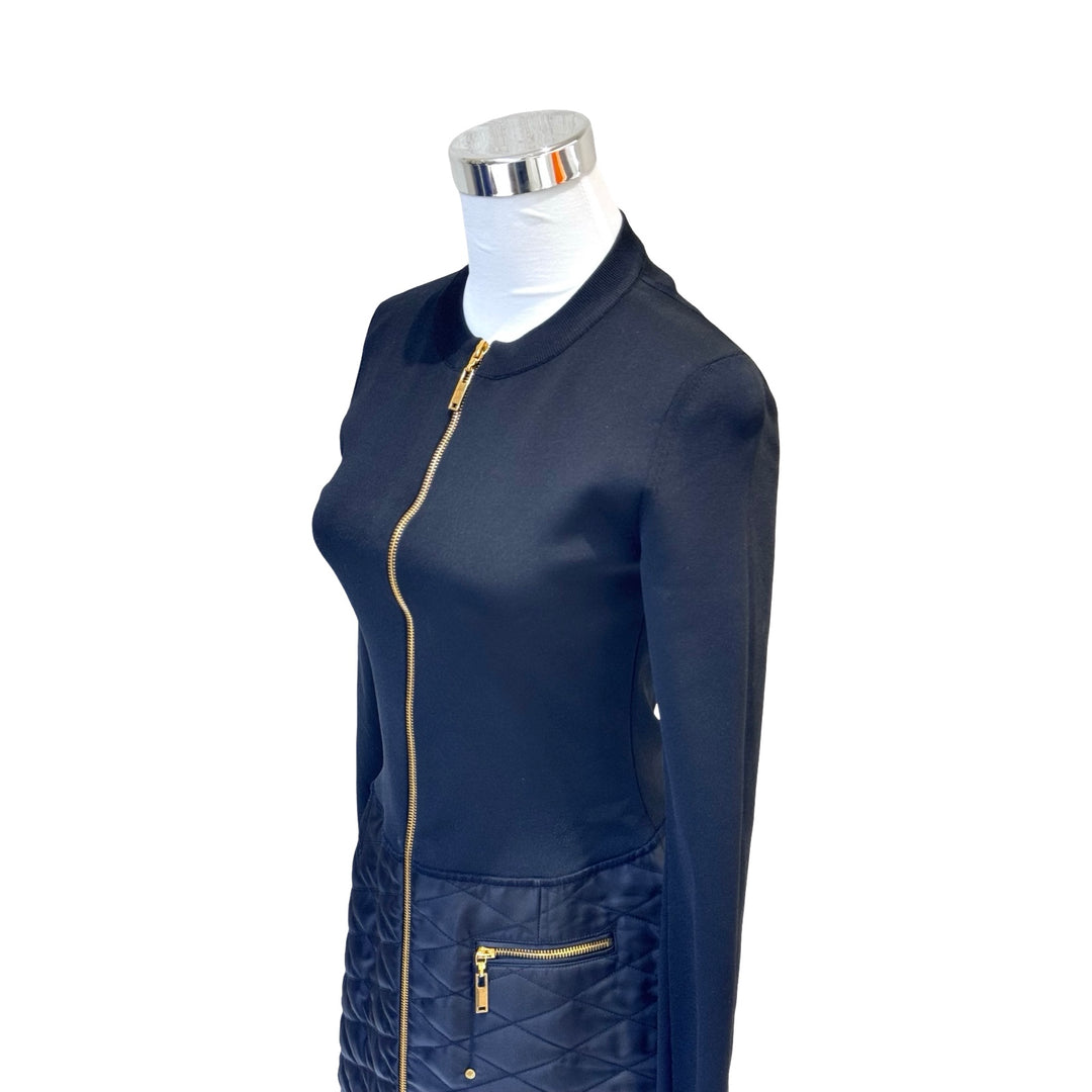 Louis Vuitton Black Zip Quilted Poly Dress #XS