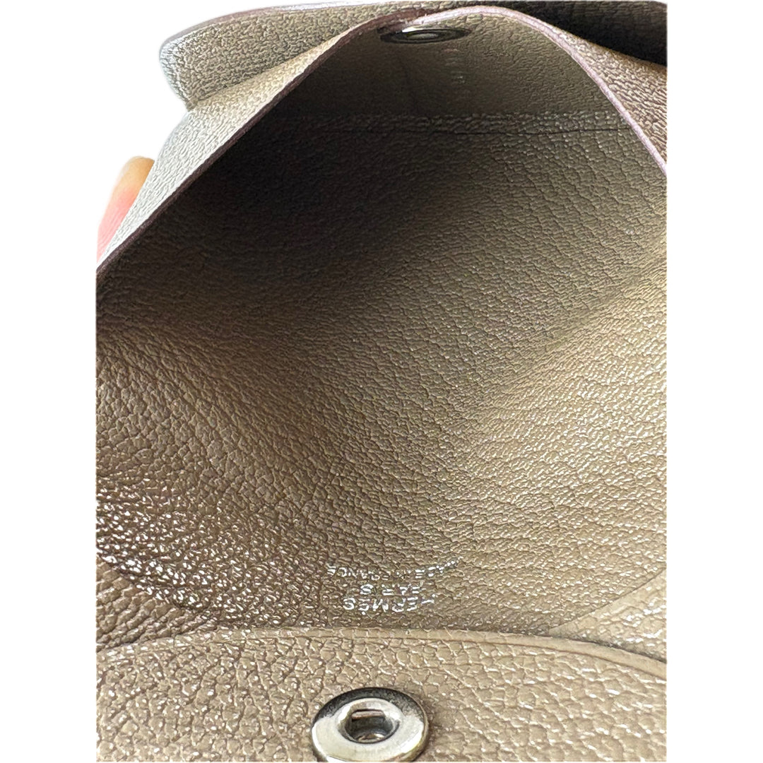 Hermes Etoupe Bastia Coin Purse Goat Skin - Jiaxyk