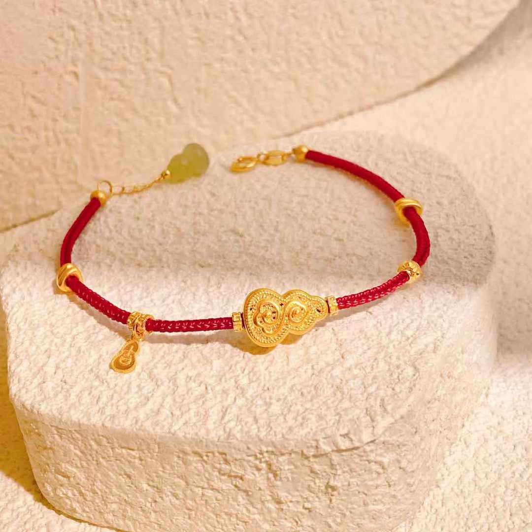 24k 999 Hulu+18K Hetian Jade Bracelet