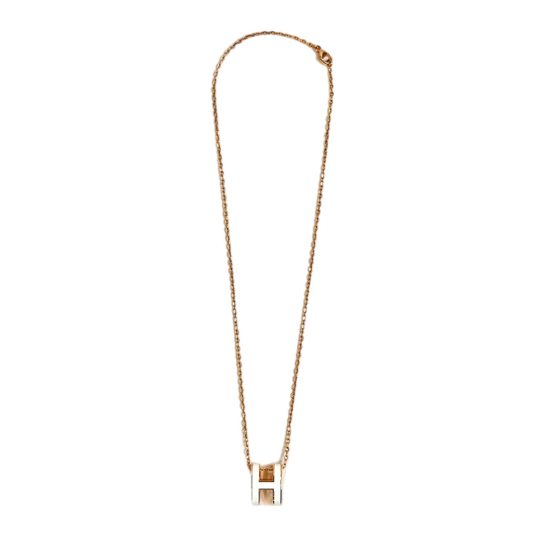 Hermes H Pop Necklace White