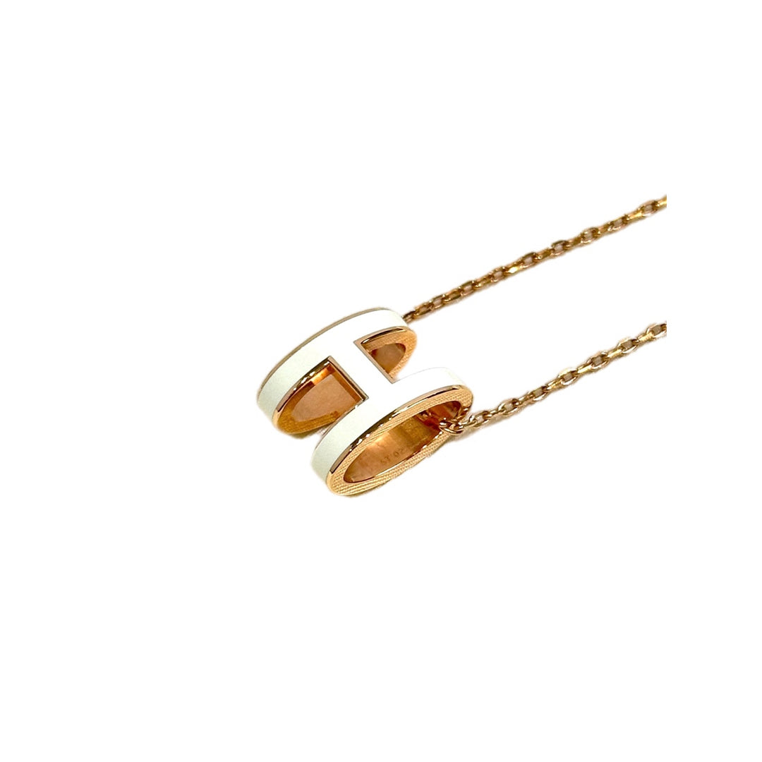 Hermes H Pop Necklace White
