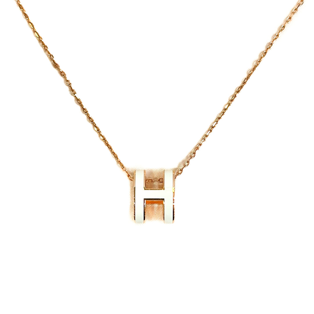 Hermes H Pop Necklace White