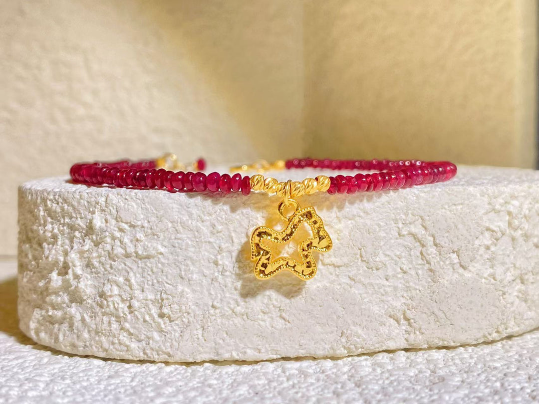 24k 999 +18K Pony Ruby Bracelet