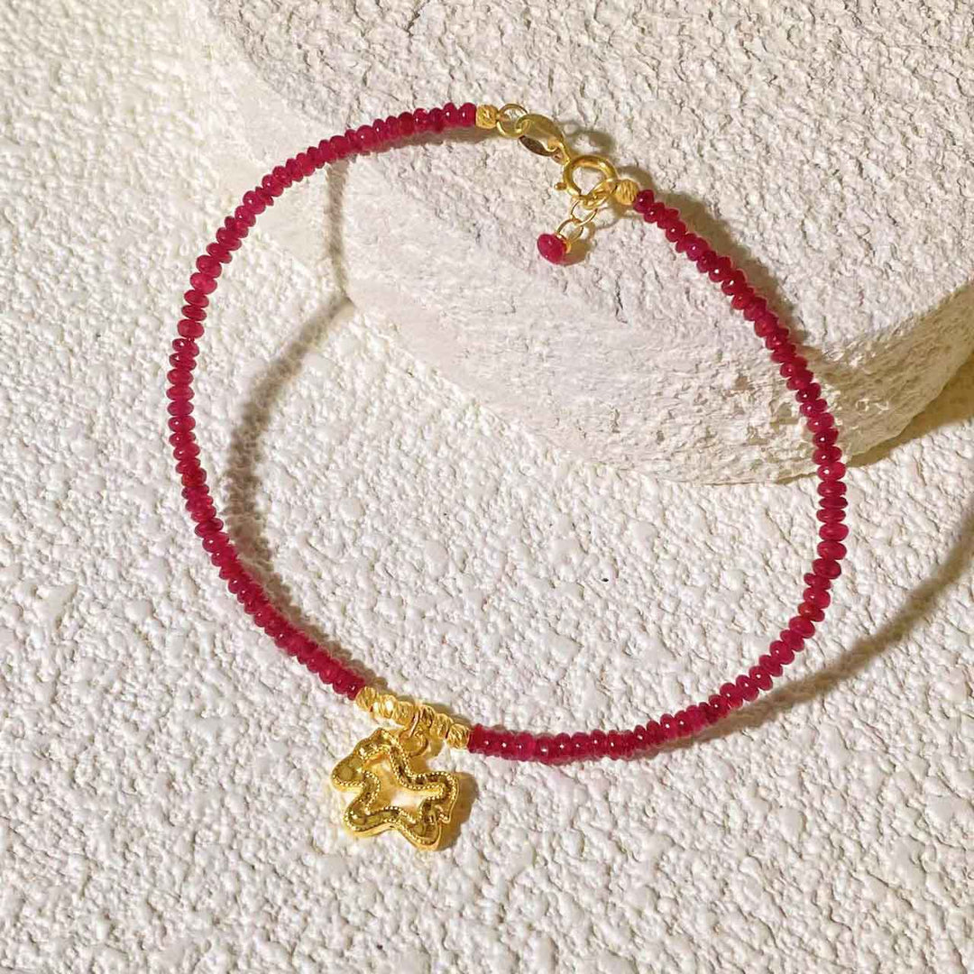 24k 999 +18K Pony Ruby Bracelet
