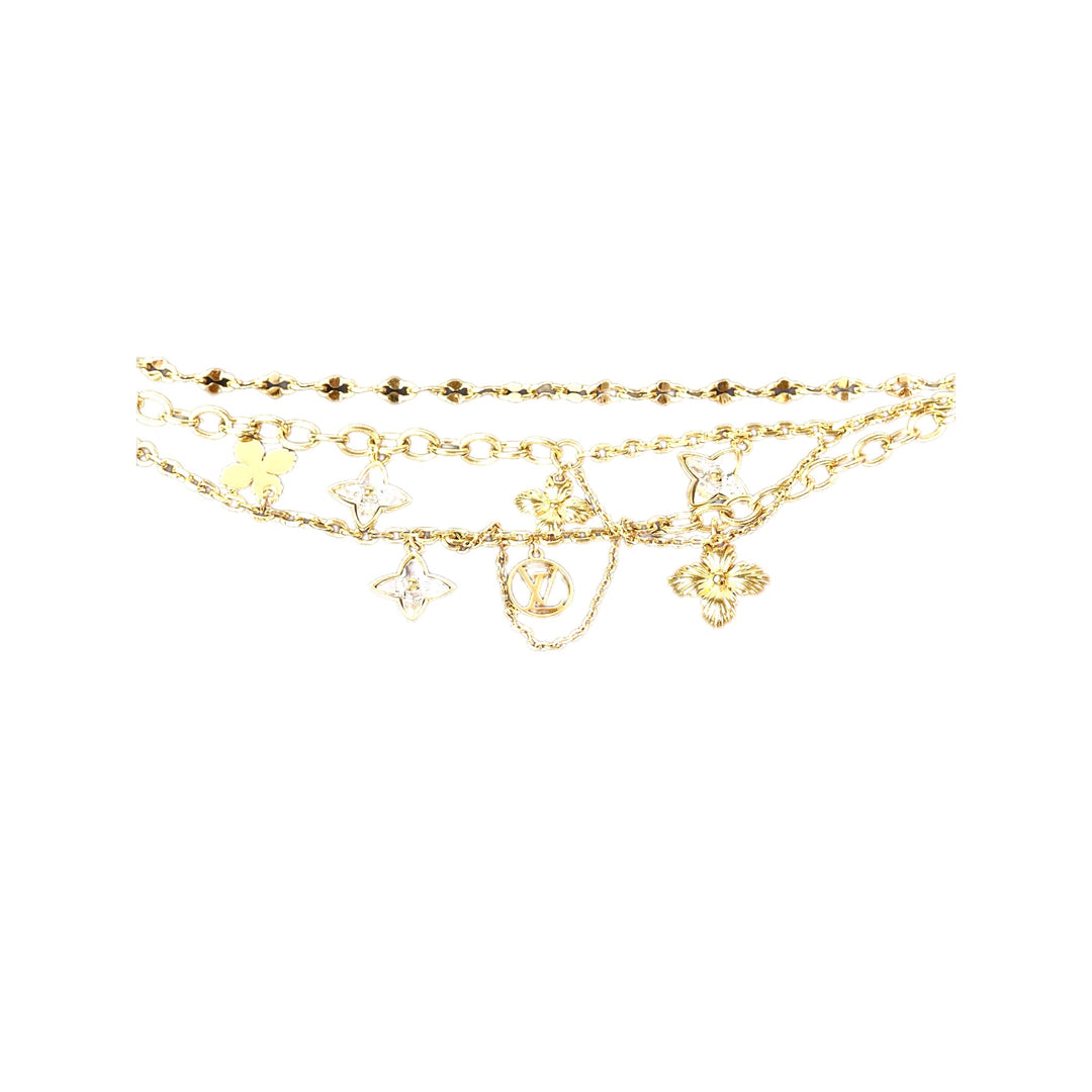 Louis Vuitton Blooming Bracelet in Gold Tone Strass