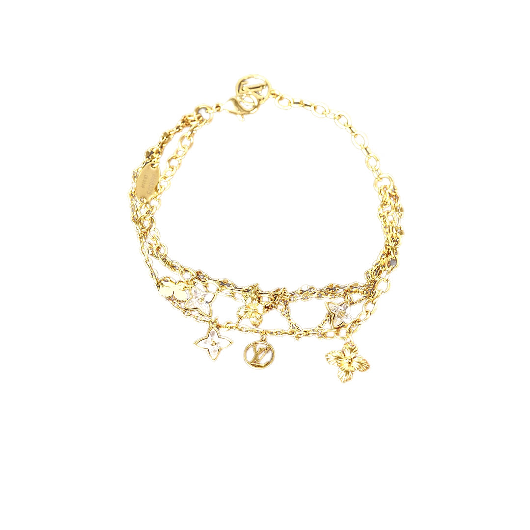Louis Vuitton Blooming Bracelet in Gold Tone Strass