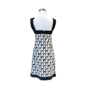 Pre-owned Chanel 2015 White/Black Iridescent Geometric Cotton Nylon Dress - photo 2