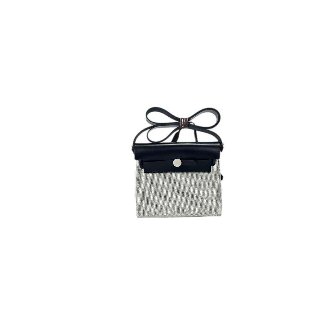 Hermes Herbag Mini 20 Bag Black/Canvas - Jiaxyk