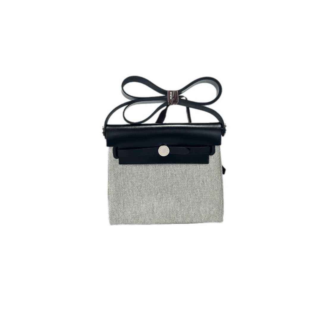 Hermes Herbag Mini 20 Bag Black/Canvas - Jiaxyk