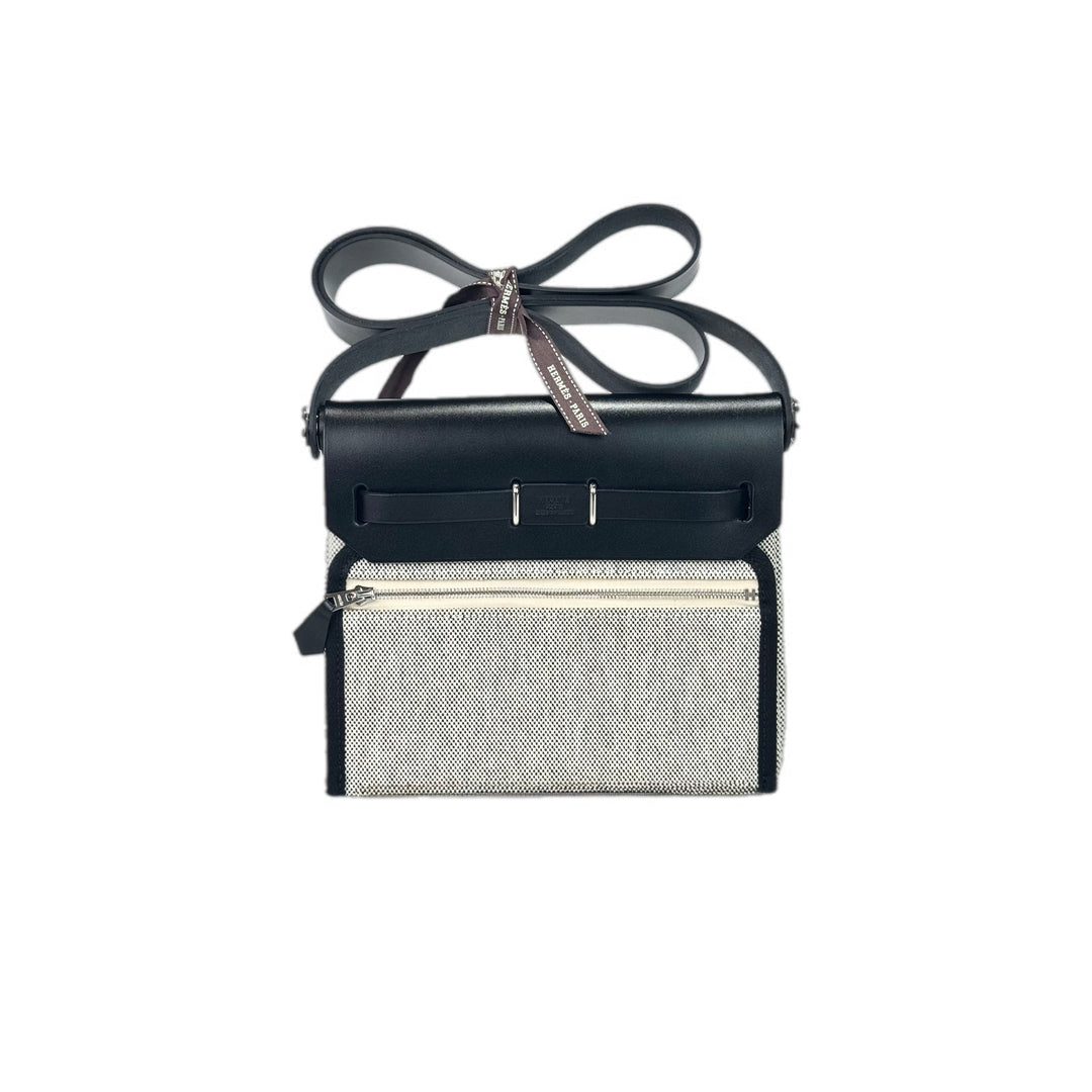 Hermes Herbag Mini 20 Bag Black/Canvas - Jiaxyk