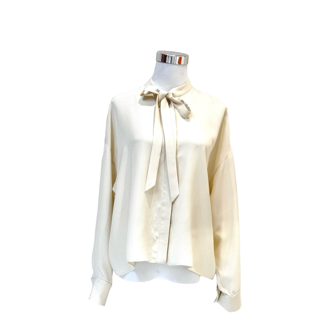 Hermes Beige Silk Shirt #40