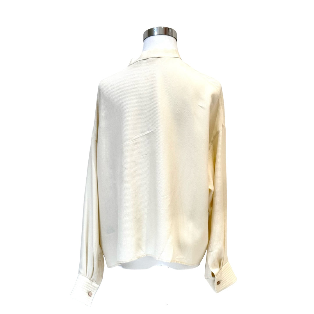 Hermes Beige Silk Shirt #40