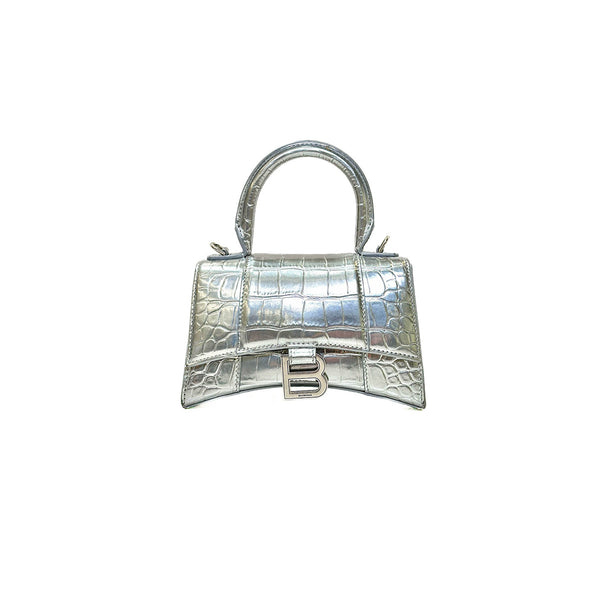Balenciaga Sliver Hourglass XS Crocodile Embossed Bag - Jiaxyk