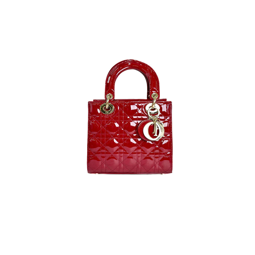 Dior Lady Small Red Patent Leather