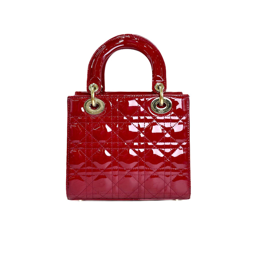 Dior Lady Small Red Patent Leather