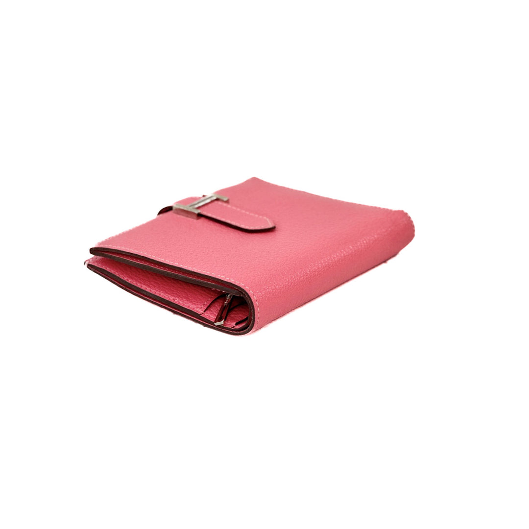 Hermes Pink Bearn Compact Wallet