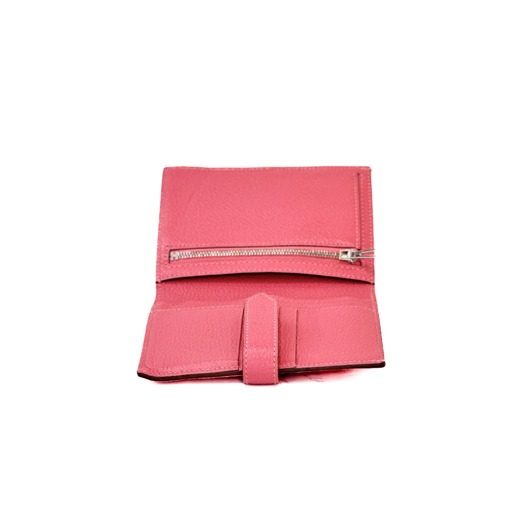 Hermes Pink Bearn Compact Wallet